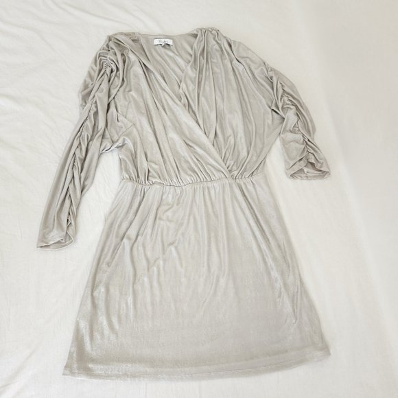 PARKER Silver Metallic Flattering Cocktail Mini Dress Size M NEW NO TAGS! - Picture 7 of 16